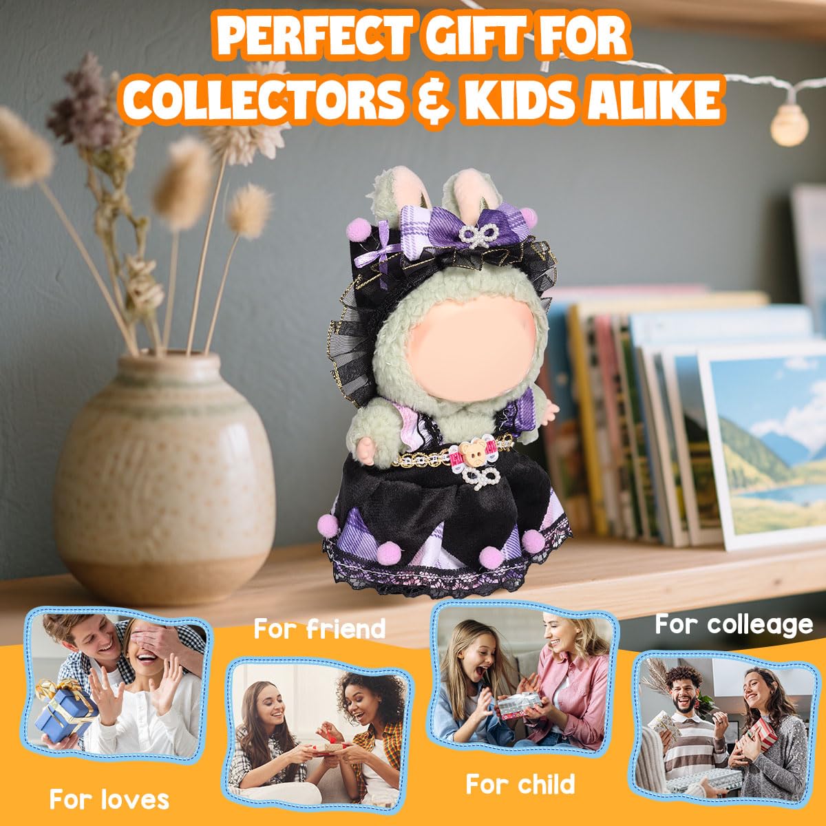 3 Piece Doll Clothes Set for 17cm Dolls - Handmade Crochet Outfit with Hat