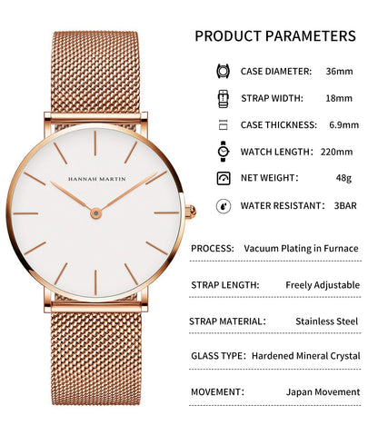 HANNAH MARTIN Watches for Women Analog Women&