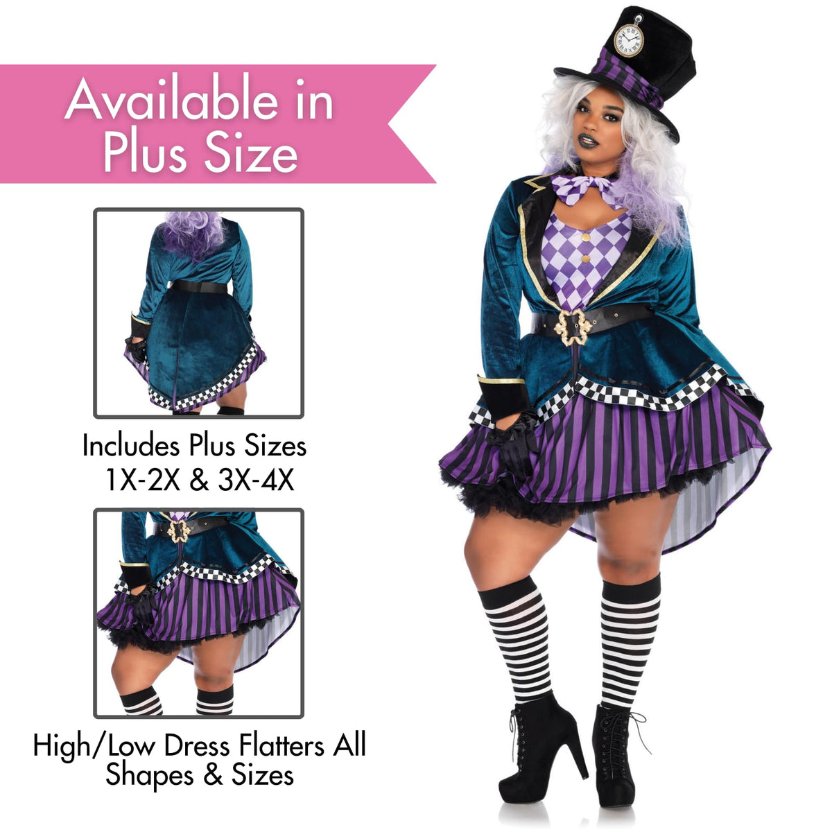 Mad Hatter Costume - 5 Piece Delightful Women&