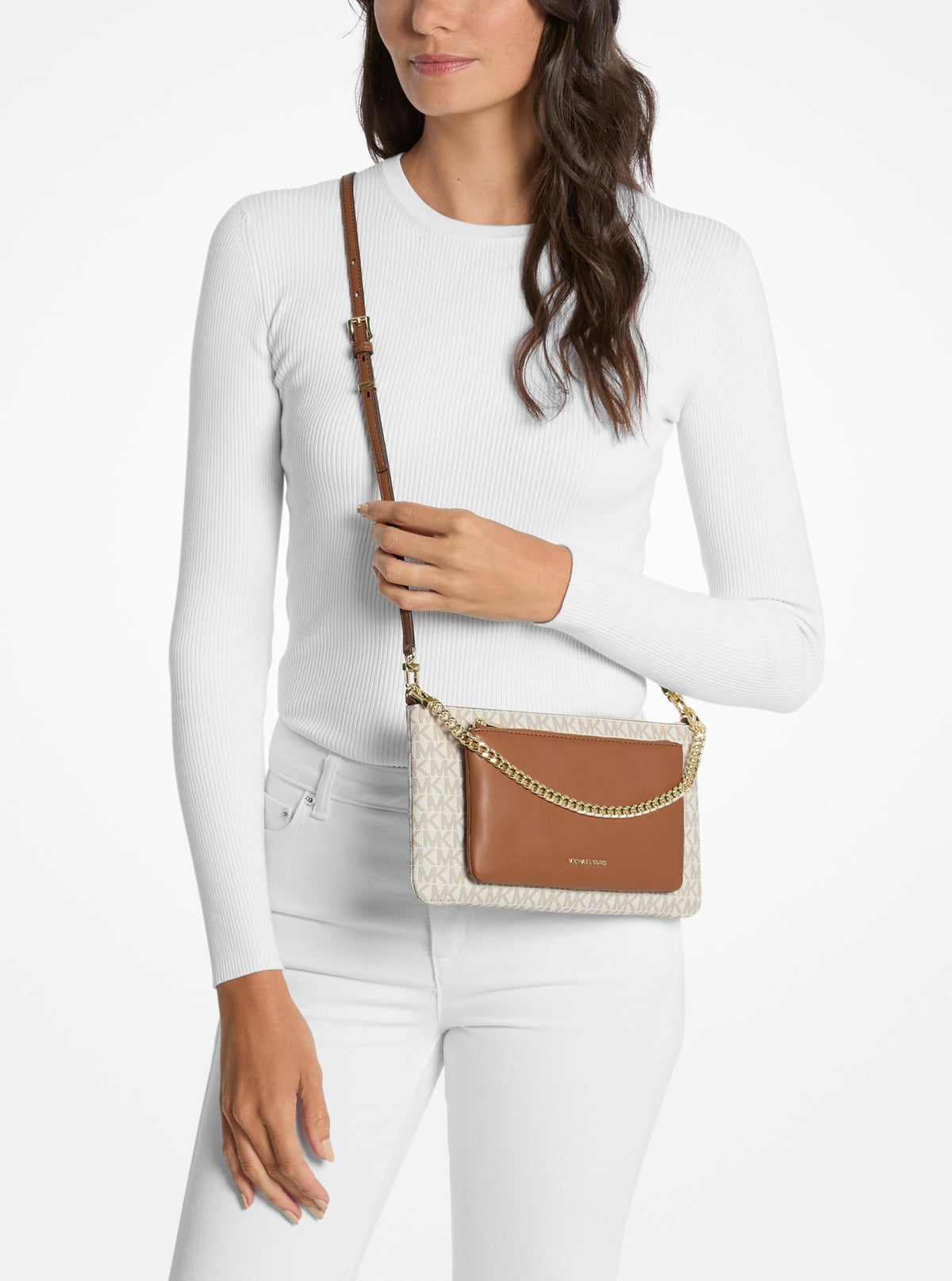 Michael Kors Jet Set Medium Pocket Convertible Crossbody Bag