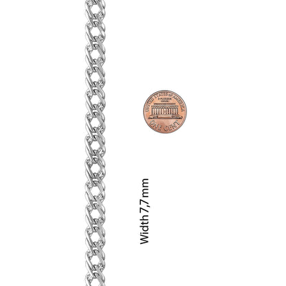 UNCLE LOL Premium Silver Cuban Link Chain Necklace – Tarnish-Resistant Stainless Steel