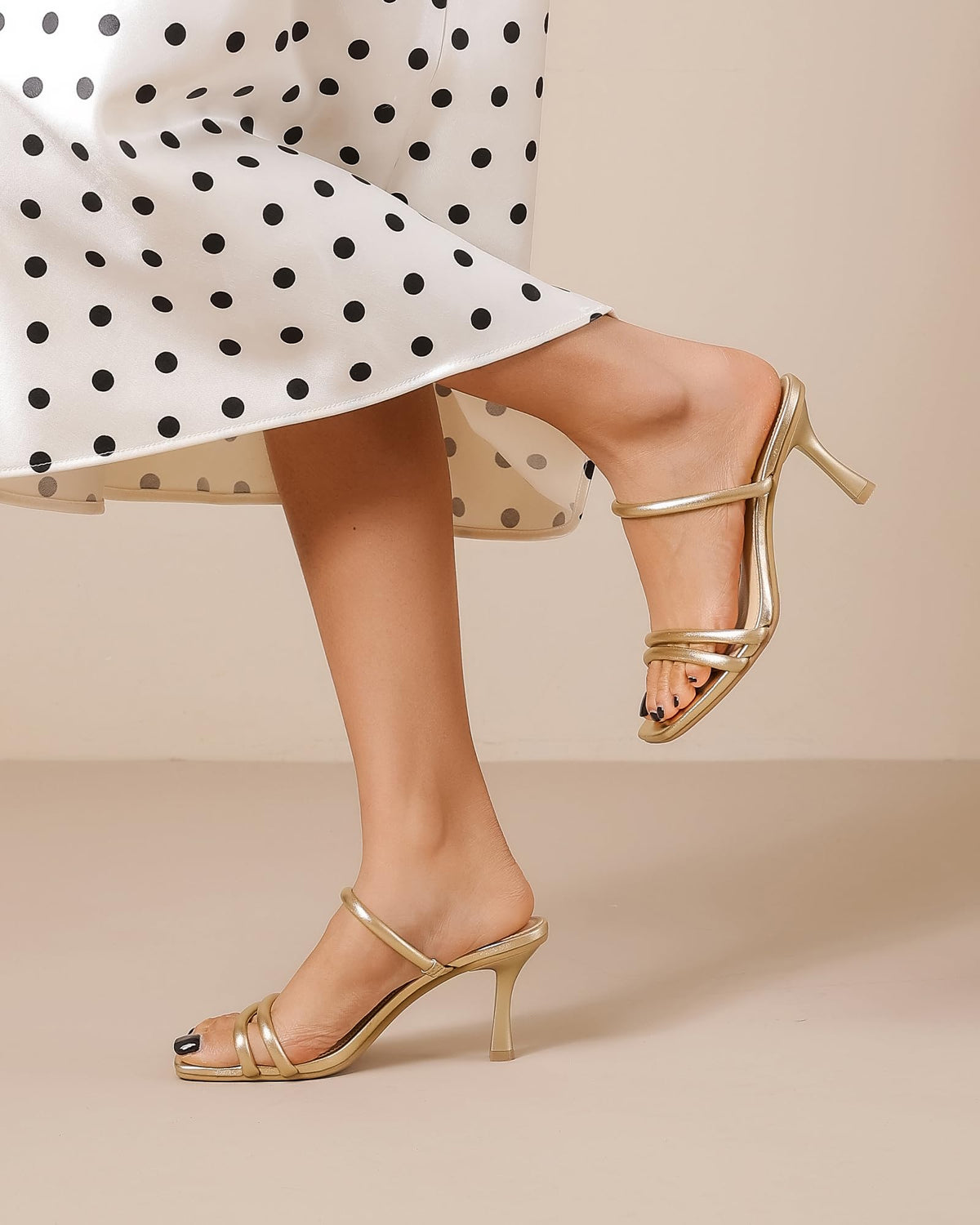 Heels for Women Square Open Toe Strappy Mules Women&