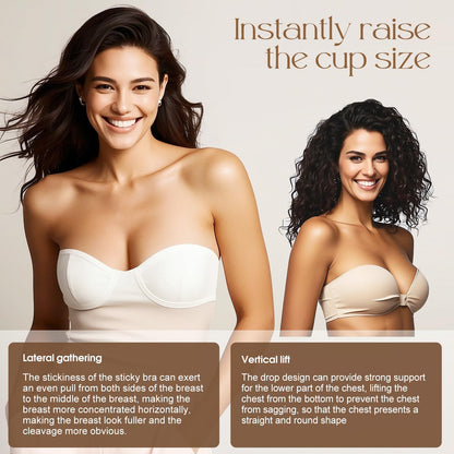 Reusable Silicone Bra Inserts - Double Sided Adhesive Push Up Pads for Bikini &amp; Sports Bra