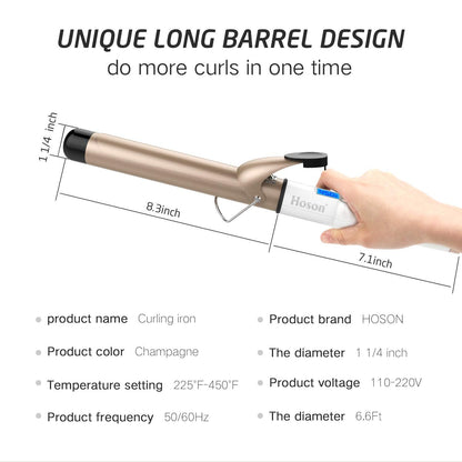 Professional Ceramic Tourmaline Curling Iron 3/4 Inch - Hair Curler with Heat Protection