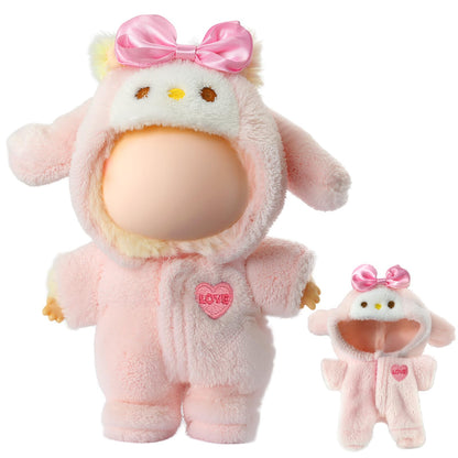 3 Piece Handmade Crochet Outfit for 17cm Dolls - Heart Sweater Hat &amp; Bag Set