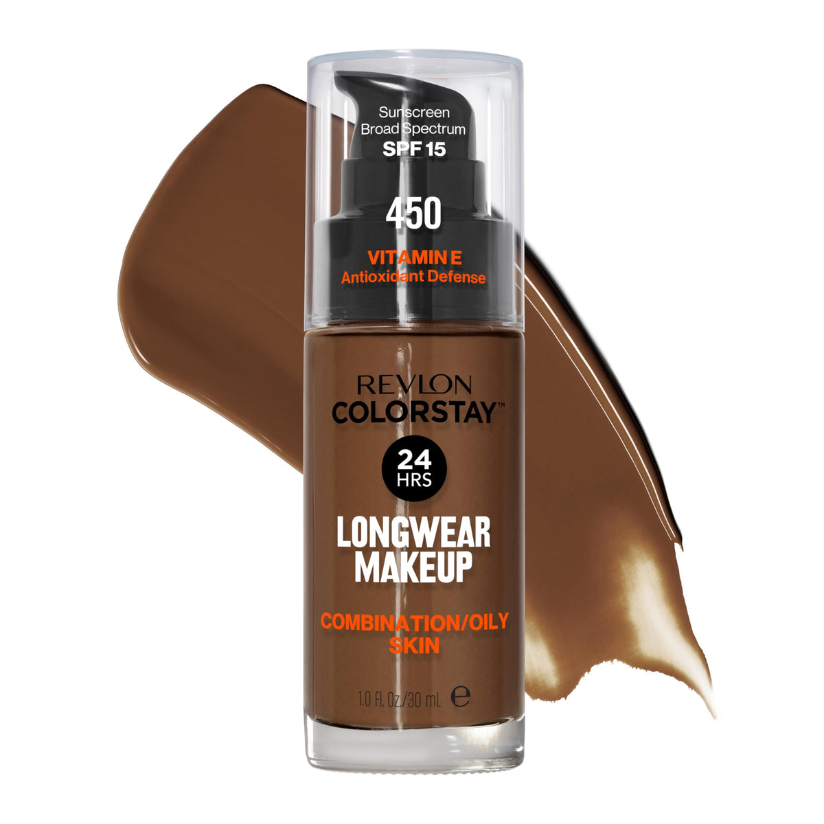 Revlon Liquid Foundation, ColorStay Face Makeup for Combination &amp; Oily Skin, SPF 15, Medium-Full Coverage with Matte Finish, 180 Sand Beige, 1 Fl Oz