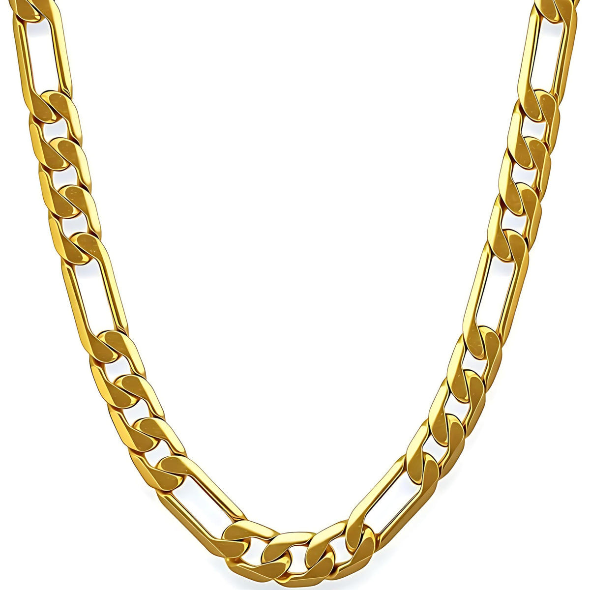Premium 18K Gold-Plated Figaro Chain Necklace – Stainless Steel | Waterproof &amp; Tarnish Resistant