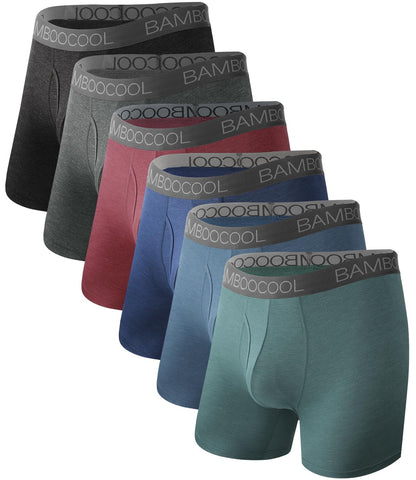 BAMBOO COOL Ultra Soft Mens Underwear Boxer Briefs Multi-pack | Bamboo Fabric‌,No Ride Up,More Breathable Than Cotton