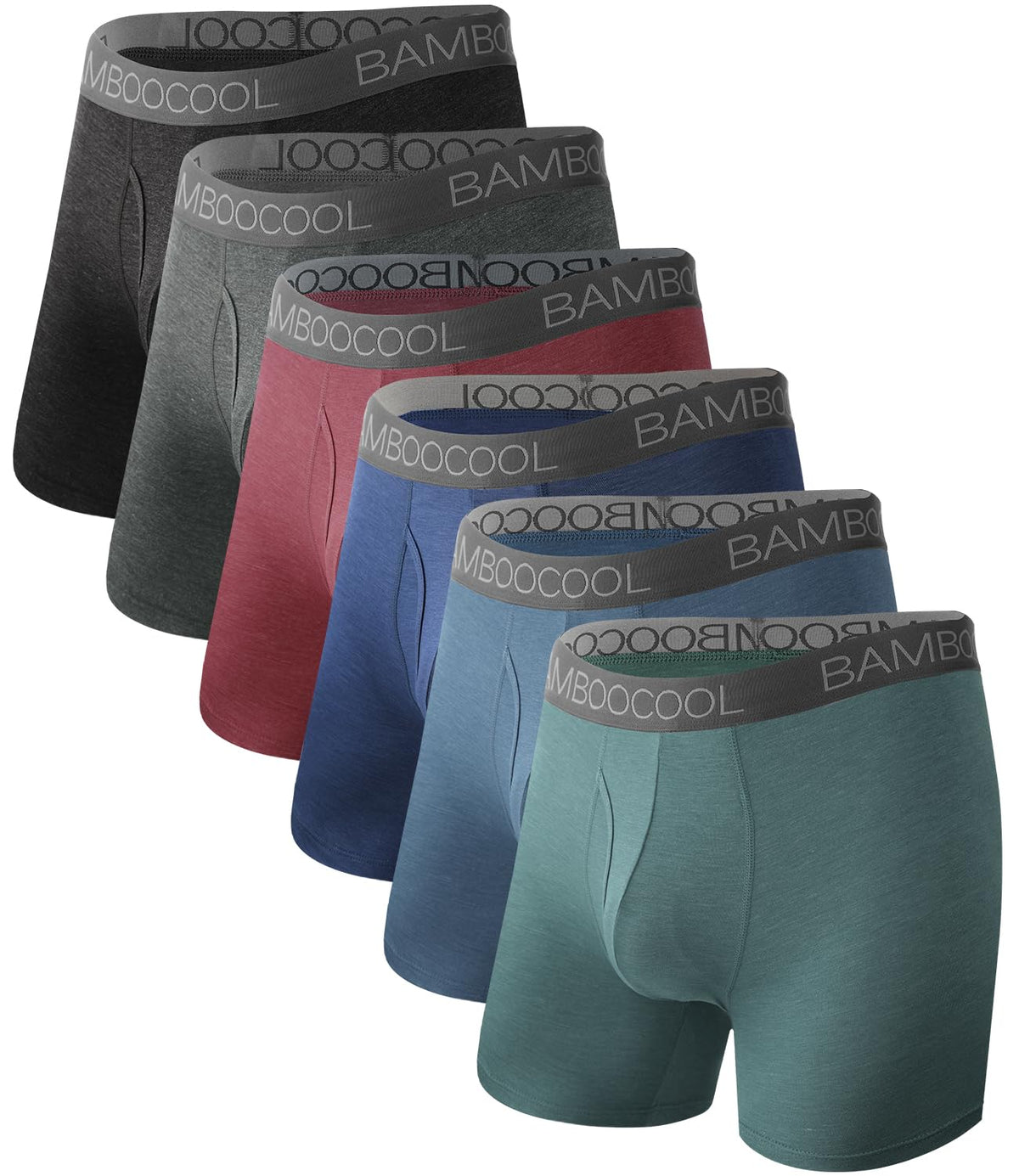 BAMBOO COOL Ultra Soft Mens Underwear Boxer Briefs Multi-pack | Bamboo Fabric‌,No Ride Up,More Breathable Than Cotton
