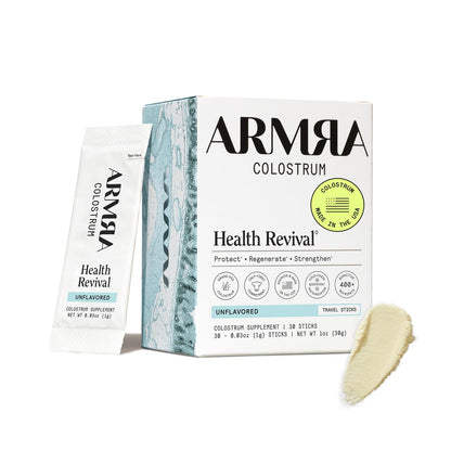 ARMRA Colostrum™ Powder | Blood Orange | Gut Health &amp; Bloating | Skin &amp; Hair | Immunity | Keto, Gluten &amp; Fat-Free | 30 Servings