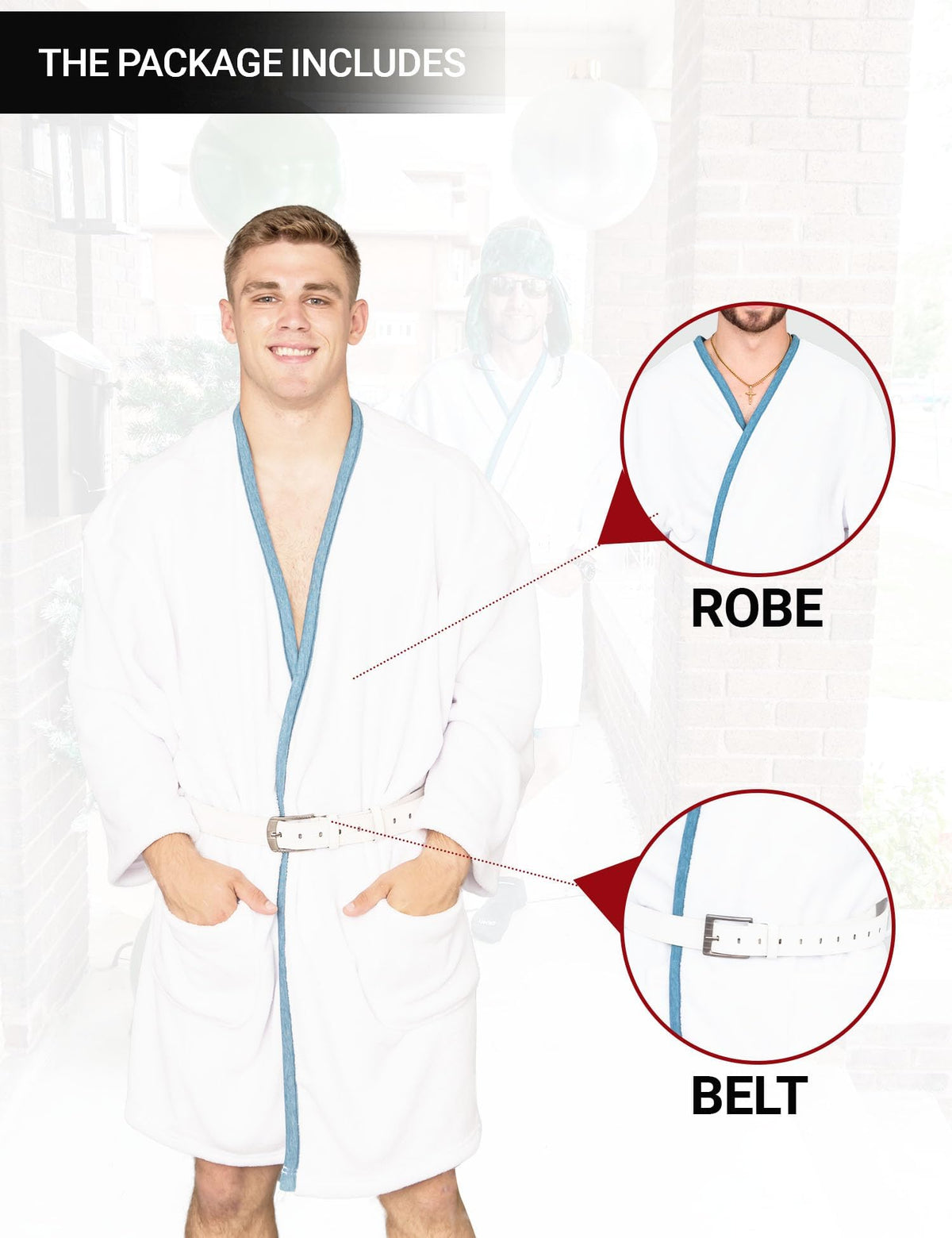 Christmas Vacation Cousin Eddie White Robe and Belt Costume