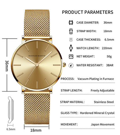 HANNAH MARTIN Watches for Women Analog Women&