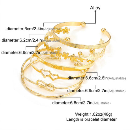 IFKM Gold Bangle Bracelets For Women, 14k Gold Plated Multi Layer Stackable Cuff Bracelet Set, Trendy Elegance Charms Non Tarnish Minimalist Textured Boho Jewelry Gift for Women