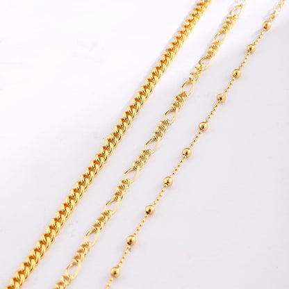 Retro Metal Versatile 3-piece Ankle Chain Set