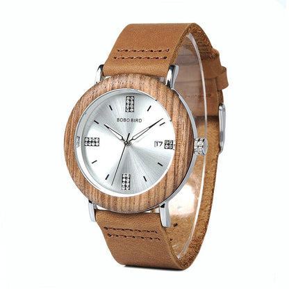 Mens And Womens Minimalist Casual Retro Wooden Watch