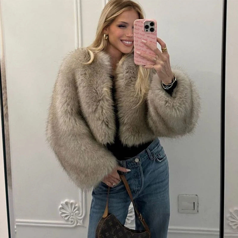 Fur Coat Short Tokas Fur Casual Women&