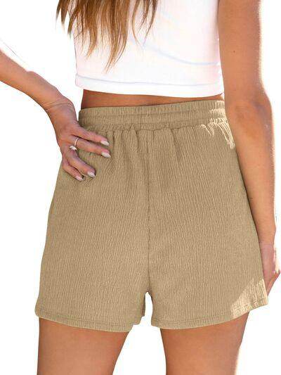 Drawstring High Waist Shorts with Pockets for Women