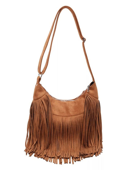 Fringe Suede Crossbody Bag