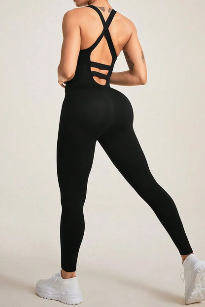 Crisscross Wide Strap Jumpsuit For Women At Selvanelle
