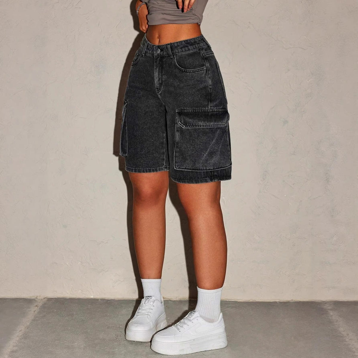Retro Workwear Denim Shorts From Europe And The US