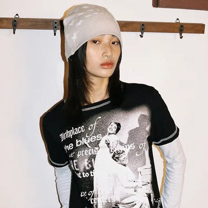 Fashionable Casual Versatile Knitted Hat With Embroidered Letters For Both