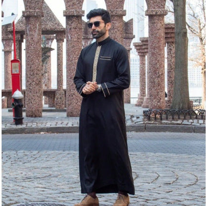 Muslim Middle East Long Sleeve Embroidered Casual Ethnic Robe