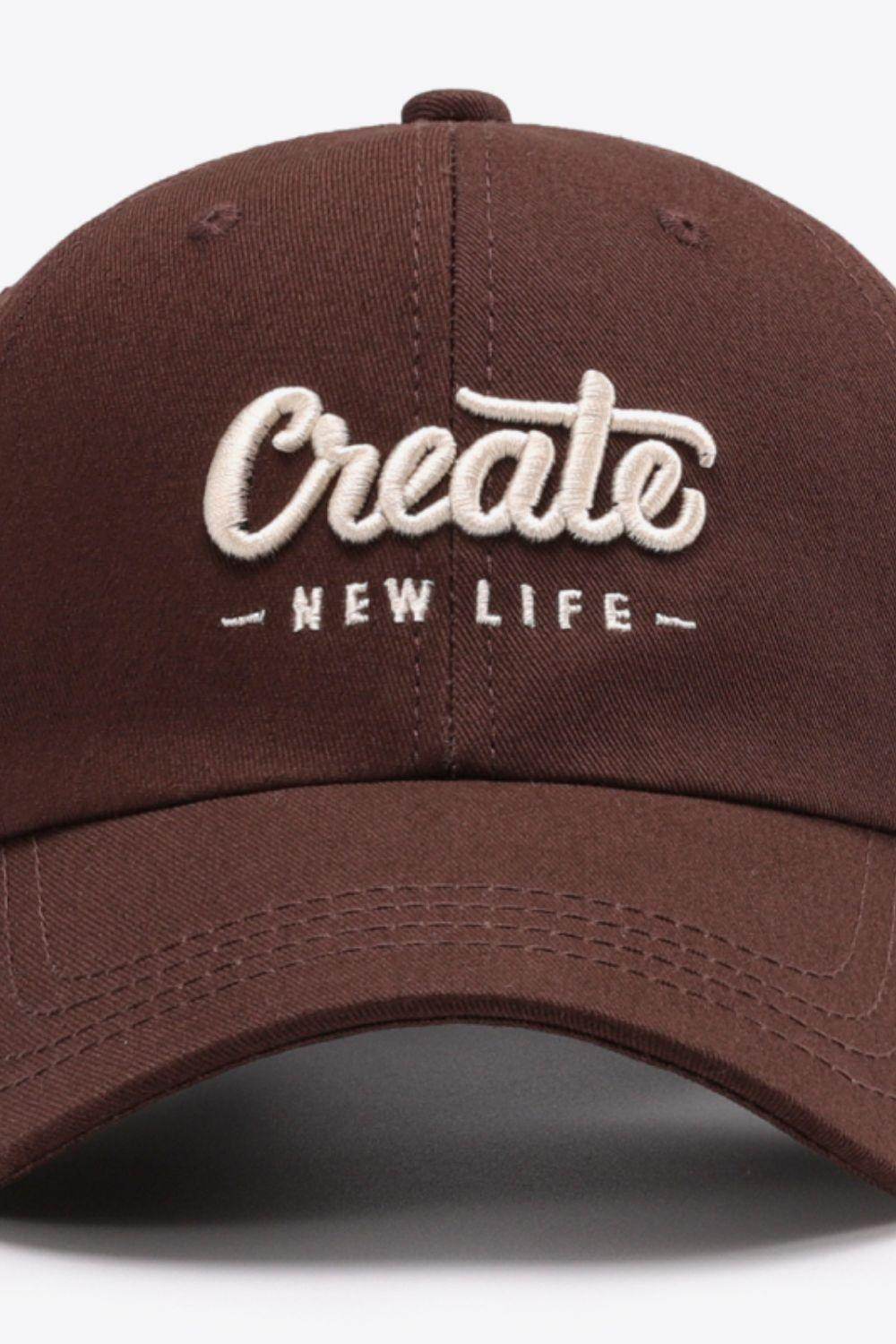 CREATE NEW LIFE Adjustable Cotton Baseball Cap for All Sizes
