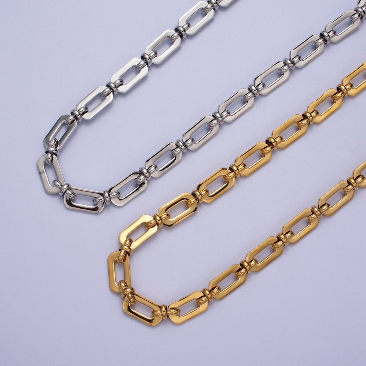 7.3mm Designed Chain, Paperclip &amp; Figure Eight Unfinished Chain in Gold &amp; Silver | ROLL-1000, ROLL-1001 Clearance Pricing