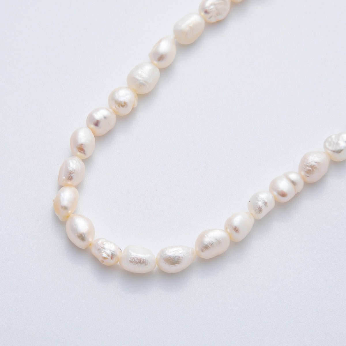 7.3mm Natural White Freshwater Pearl Rice-Shaped Beads Strands | WA-3503
