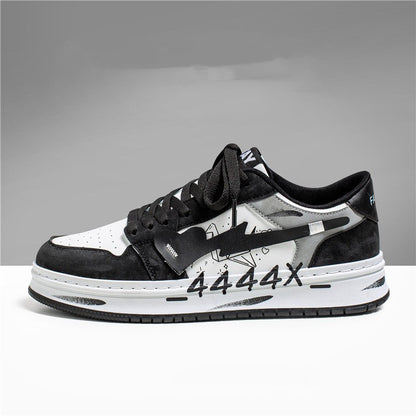 Distressed Graffiti Skateboard Shoes Men&