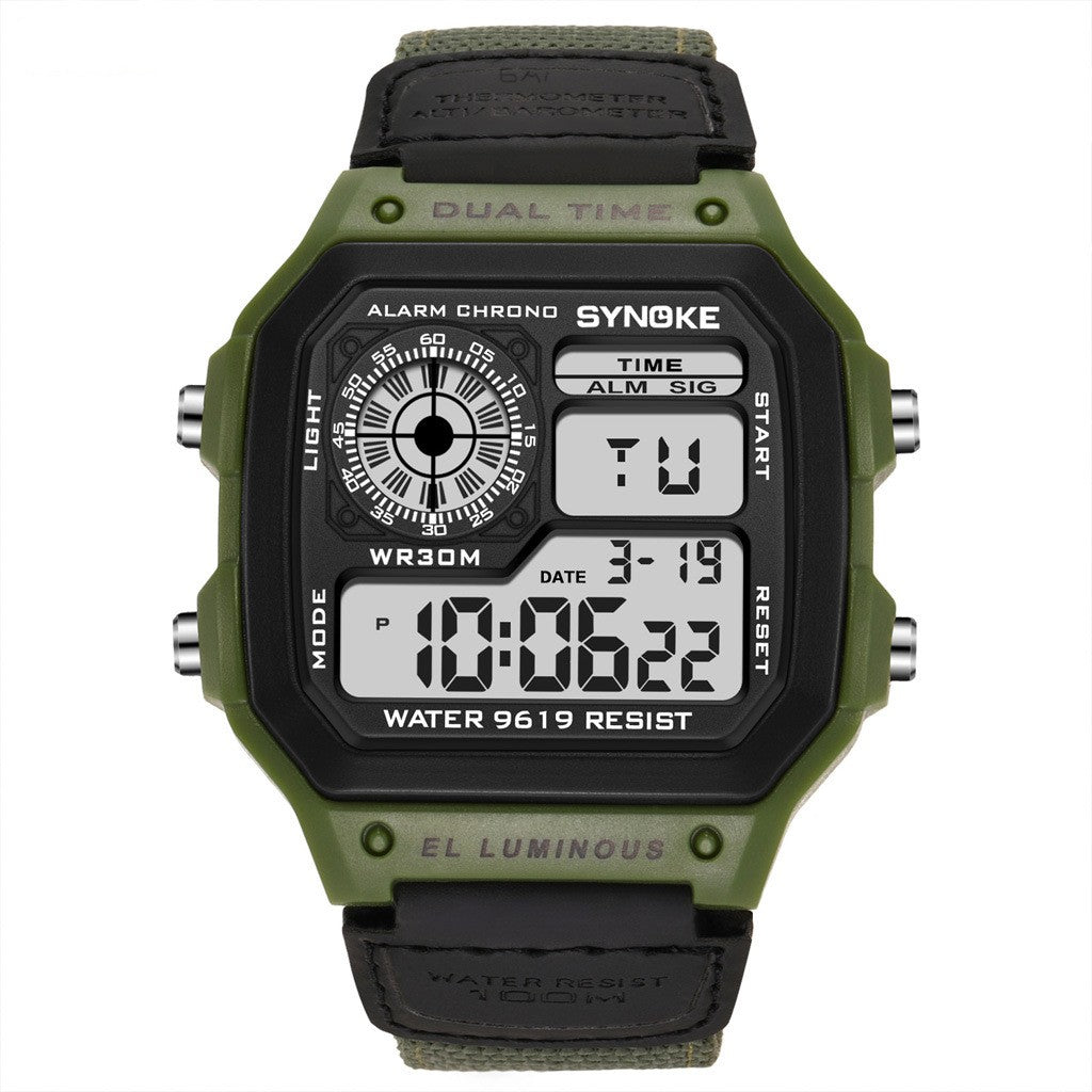 Retro Electronic Watch Luminous Waterproof Sports Men&