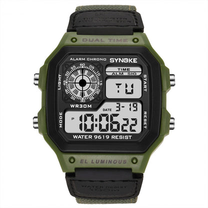 Retro Electronic Watch Luminous Waterproof Sports Men&