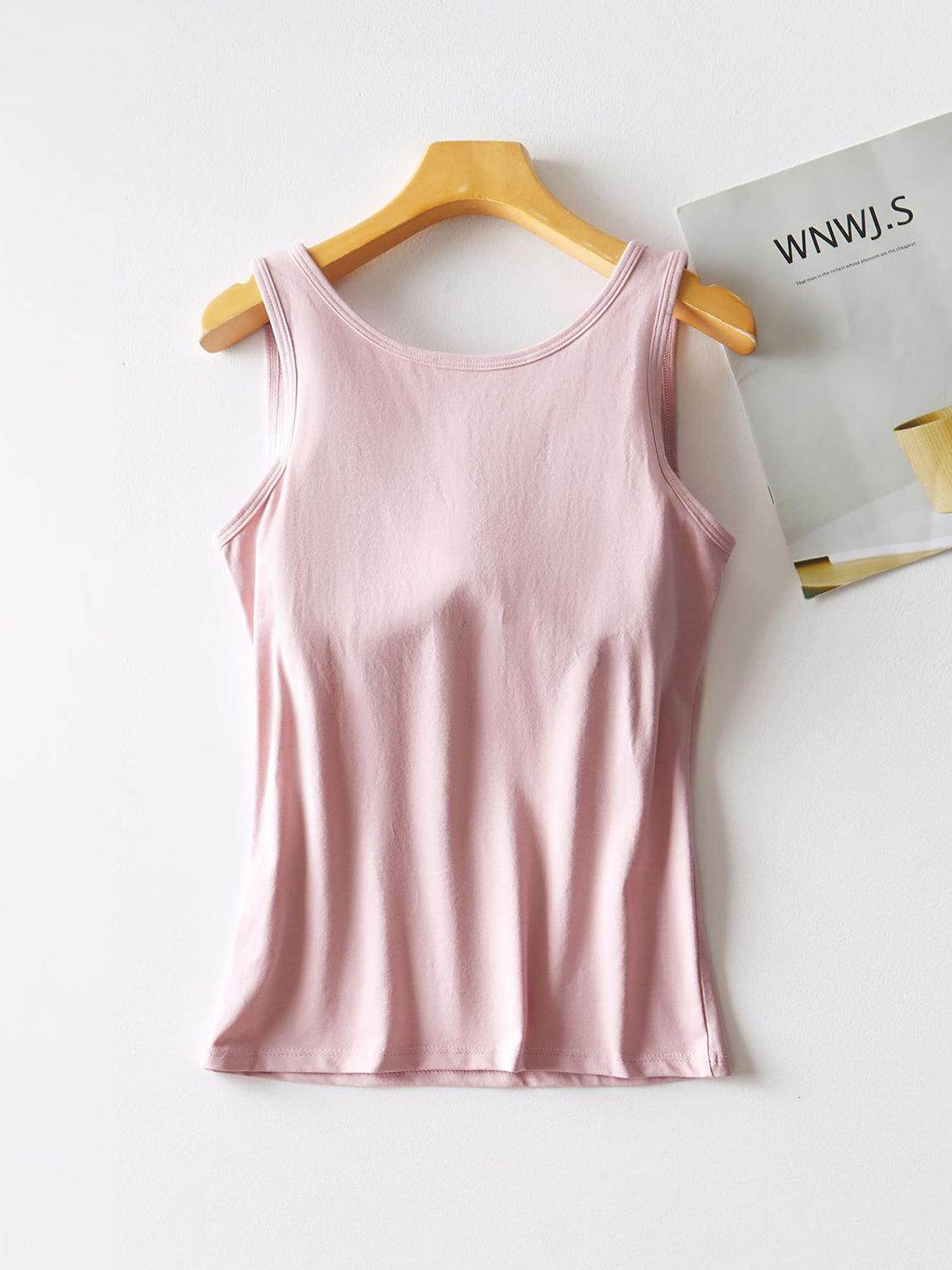 Round Neck Tank with Bra for Comfortable Everyday Wear