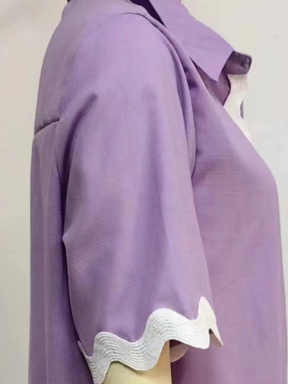 Contrast Trim Collared Neck Top and Shorts Set High Endd