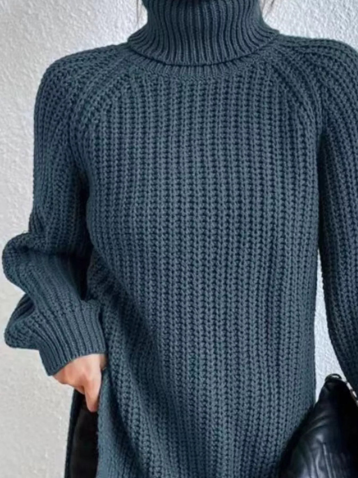 Full Size Turtleneck Long Sleeve Sweater Plus Size