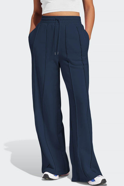 Drawstring Wide Leg Active Pants for Comfort and Style