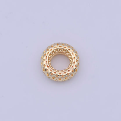7.5mm Rhombus Filigree Textured Round Spacer Bead Jewelry Making Supply | K-318