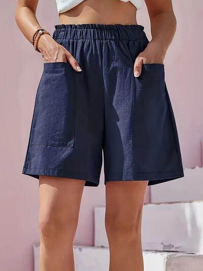 Full Size Pocketed Elastic Waist Shorts for Everyday Comfort