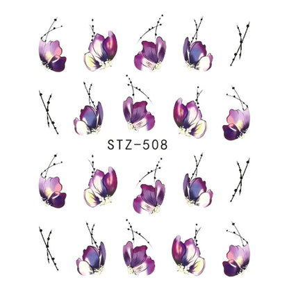 Butterfly Flower Water Transfer Decal Nail Sticker