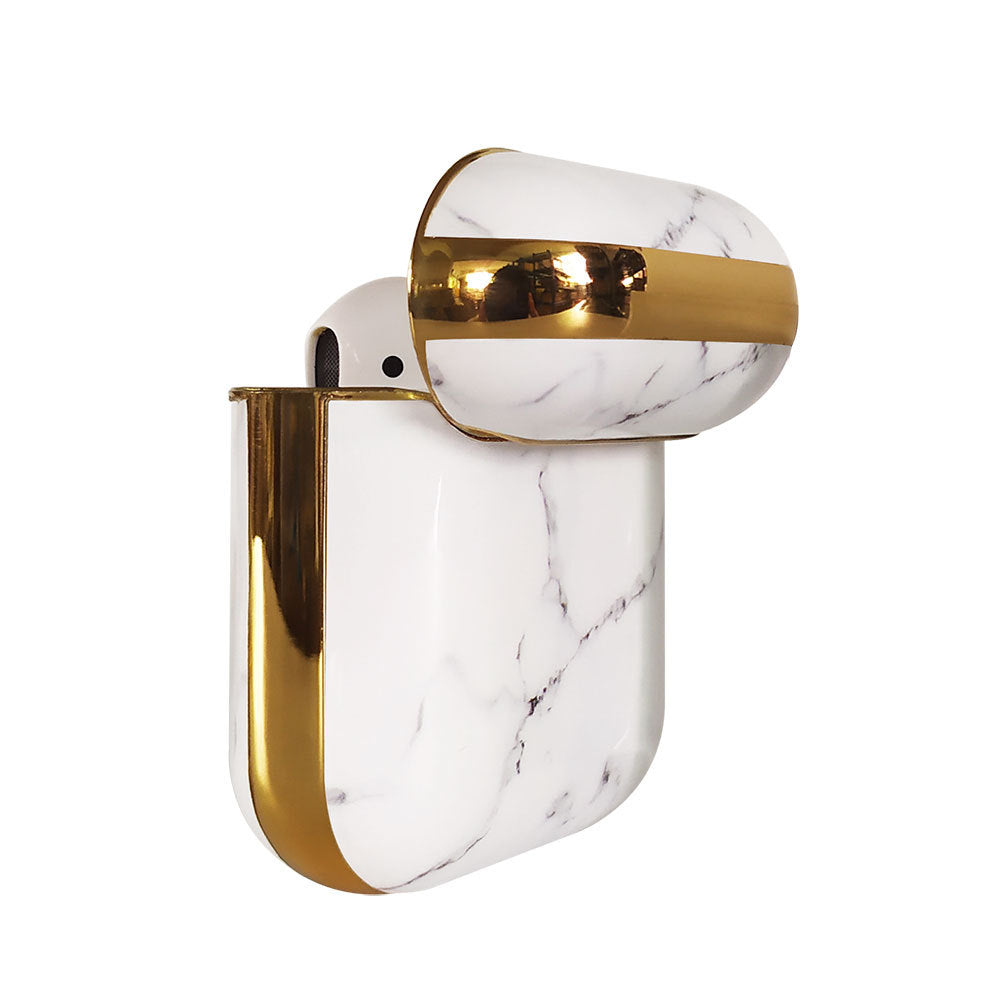 Compatible with Apple, Plating TPU Marble Pattern Soft Shell AirPods Cover