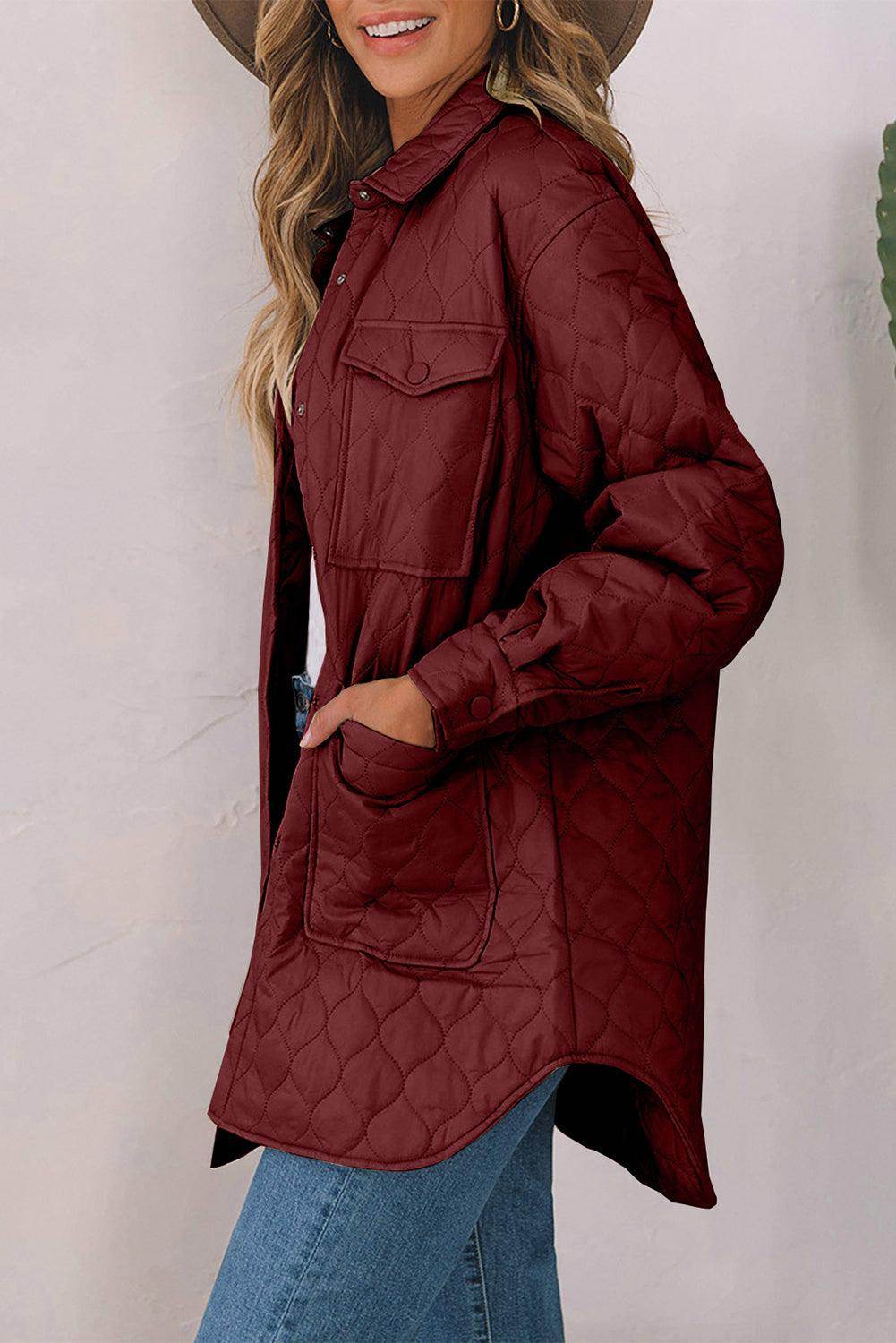 Snap Down Collared Winter Coat for Stylish Warmth