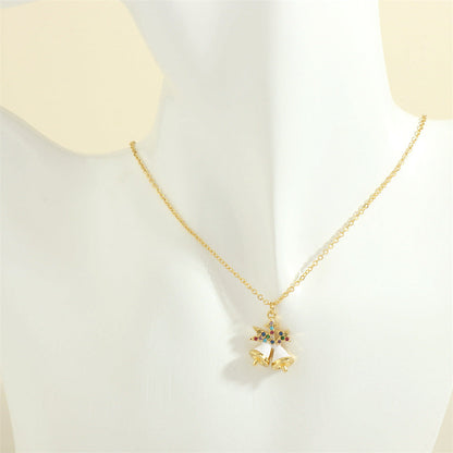 Christmas Necklace, Santa, Snowman, Rhinestones