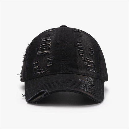 Distressed Adjustable Cotton Baseball Cap for Everyday Wear