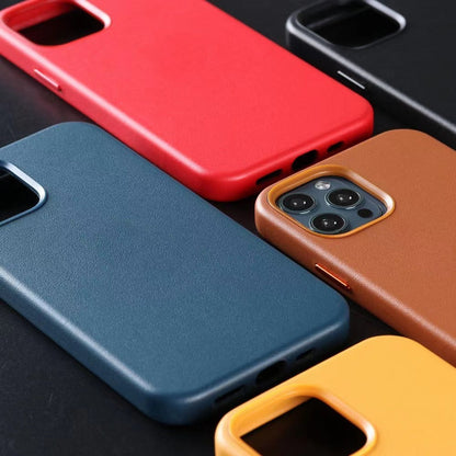 Real Cowhide Leather Magnetic Phone Case