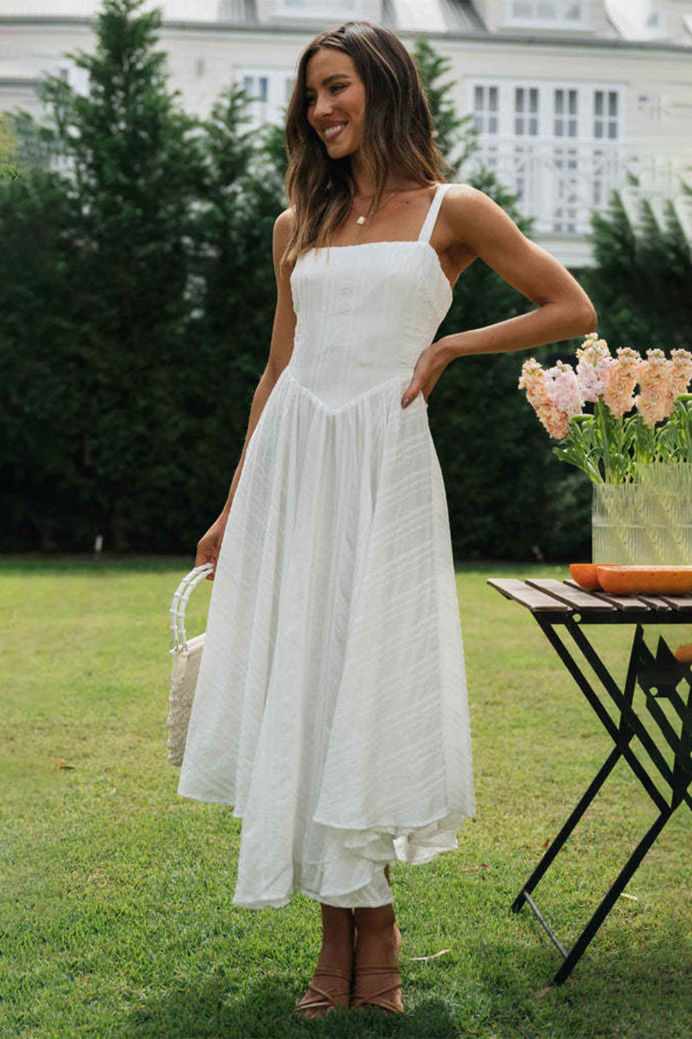 Square Neck Midi Dress