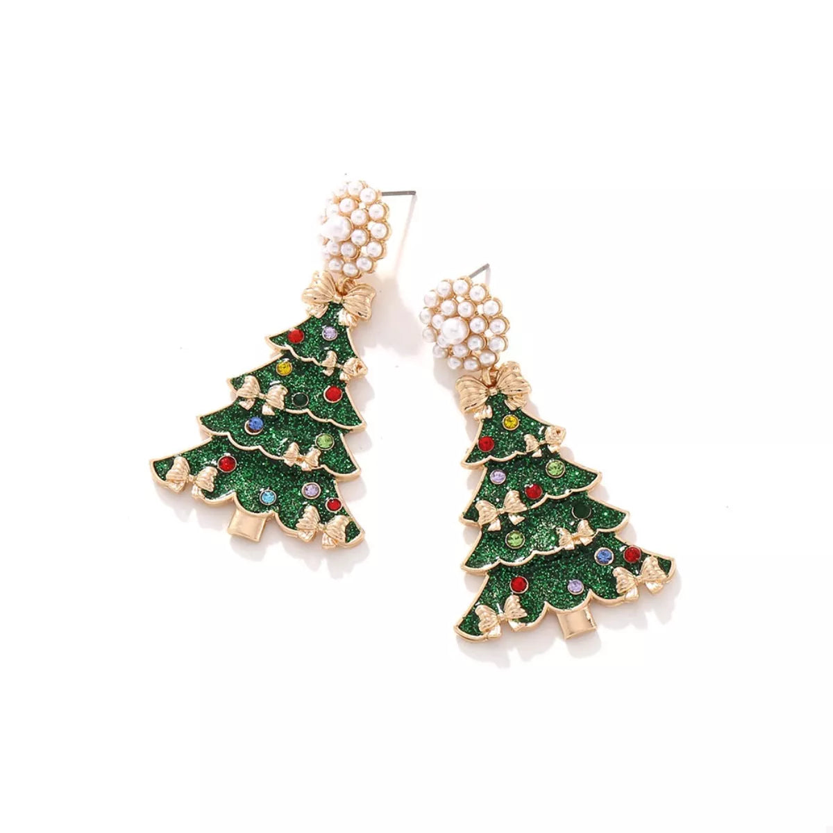Christmas Tree Bow Earrings