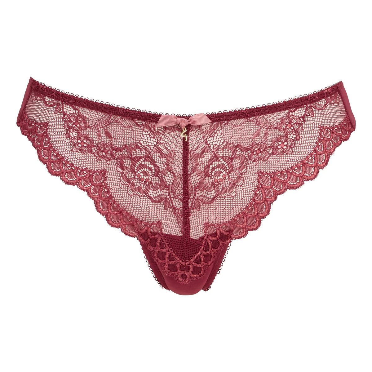 Gossard Superboost Lace Raspberry Sorbet Sheer Thong Panty