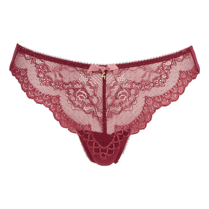 Gossard Superboost Lace Raspberry Sorbet Sheer Thong Panty