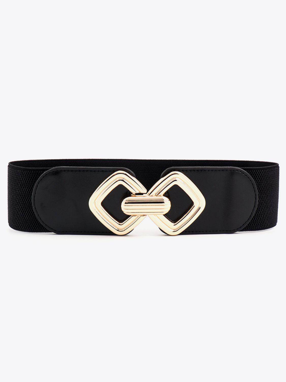 Geometric Buckle Elastic Wide Belt for Stylish Comfort