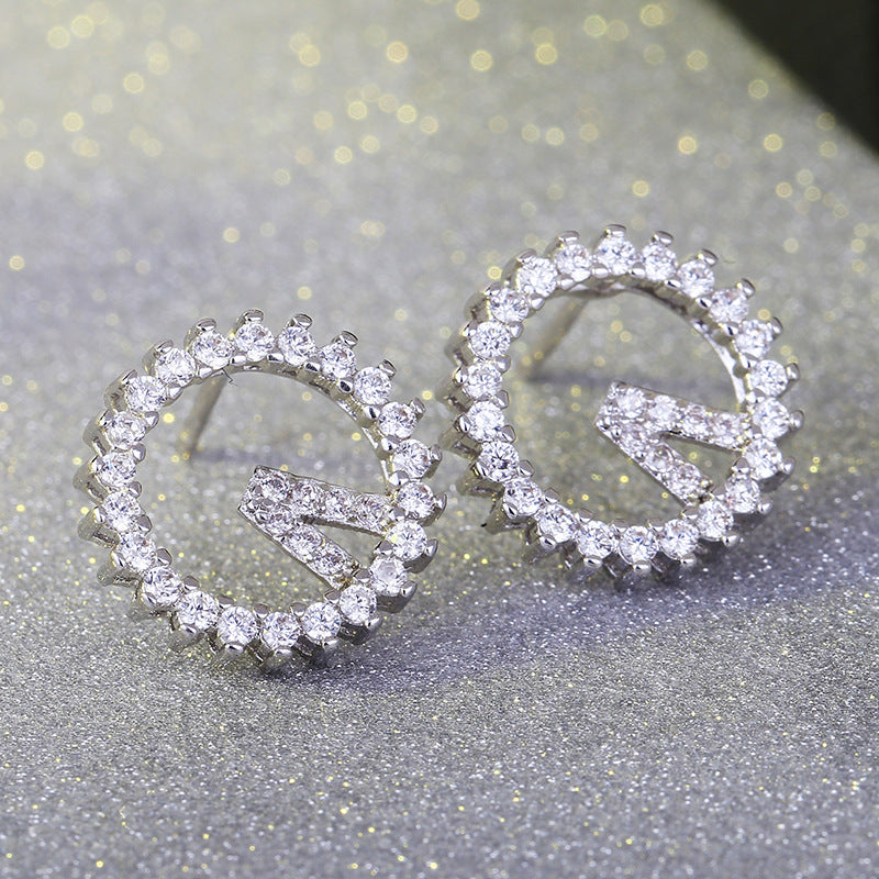 Micro-Set Zircon Stud Earrings